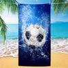 Soccer Beach Towel - Classic Black and White Football Print, Quick Dry Microfiber for Sports Fans & Travel