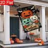 2D Flat, 2D Flat Vintage Watercolor Pumpkin Head Halloween Welcome Garden Flag_3-28x40 Inch Outdoor Garden Flag Double-sided Home Decoration Courtyard