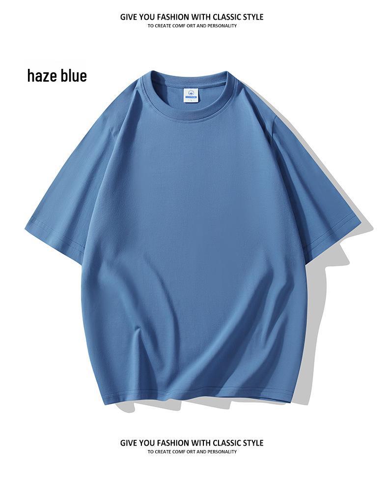 Camiseta de Manga Corta de Algodón Puro de Corte Holgado y a la Moda para Hombre Verano 2025