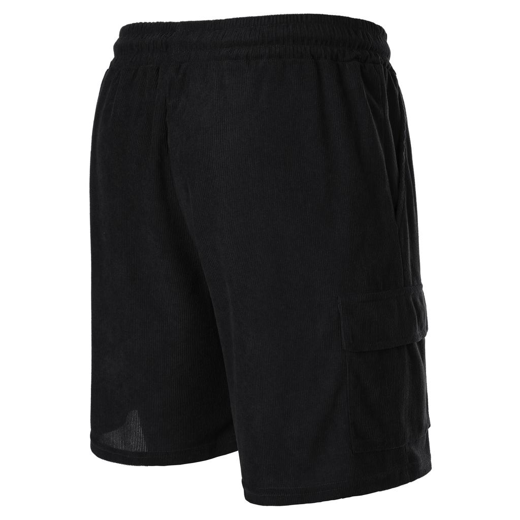 Summer Solid Color Lace Up Sports Five Quarter Shorts Men's Multi Pocket Shorts Casual Pants