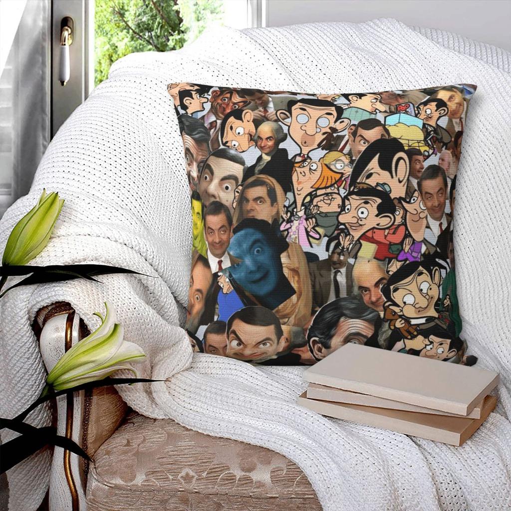 Cartoon Mr. Bean Rowan Atkinson Comedian Pillow Cover Pillow Case Cushion Cover Pillowcases For Chair Sofa Home Decoration