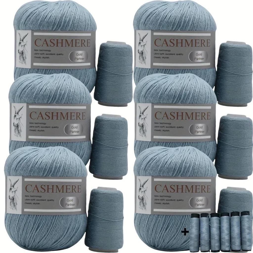 6 Pcs Cashmere Blend Yarn Worsted Weight Bundle for Coats Machine Washable Ultra Soft Knitting Crochet Yarn DIY Crafts