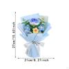 Completed Crochet Flower Bouquet Artificial Eucalyptus Leaves Ornament Handmade Knitted for