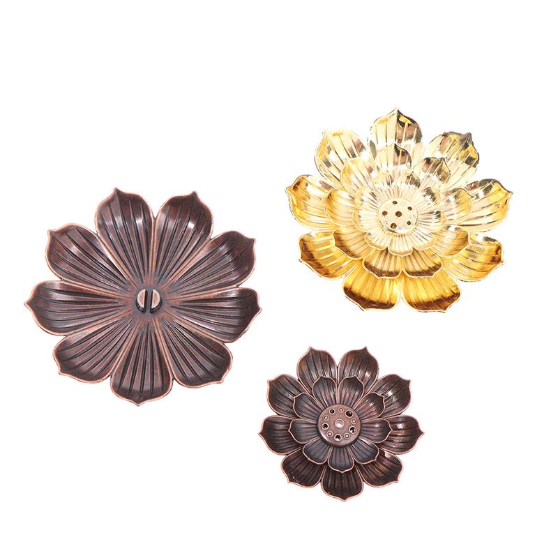 Alloy Incense Burner Stick Holder Plate Burner Plate Buddhism Coil Lotus Censer