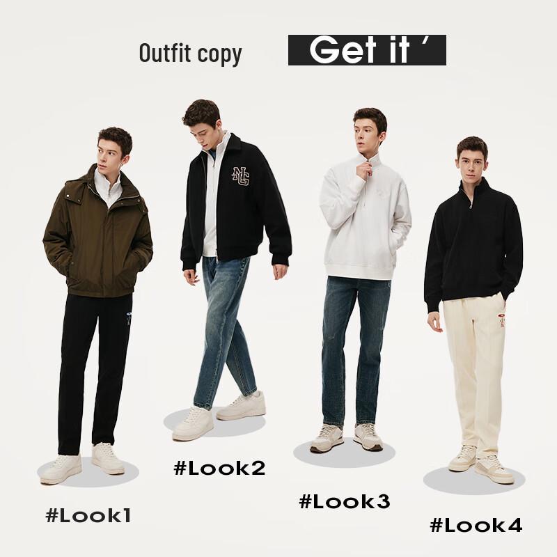 NVG·YOUNG Men's Waffle Knit Half-Zip High-Neck Sweatshirt