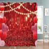Valentine's Day Decoration Shower Curtain Holiday Gift Party Background Decoration Fabric Washable Shower Curtain Bathroom Decor