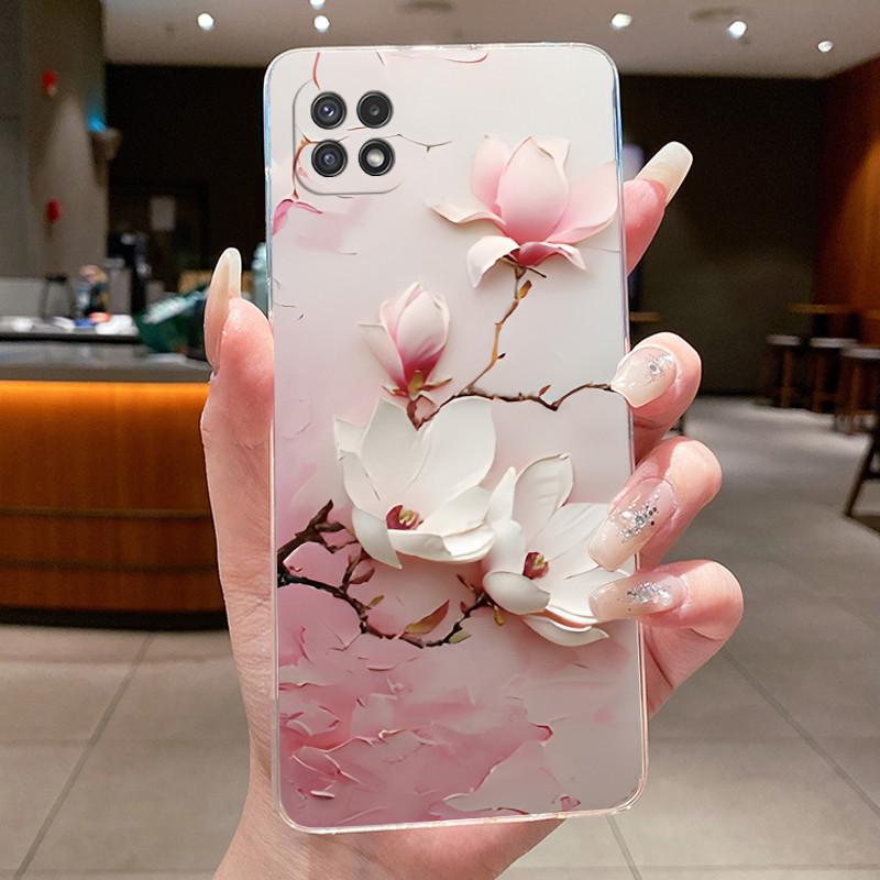 For Samsung A22 5G Case SM-A226B Clear Fashion Butterfly Flowers Soft Silicone Back Cover For Samsung Galaxy A22s 5G Phone Case