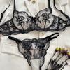 Women S Sexy Lingerie Set Floral Embroidery Sheer Mesh Comfortable Seductive