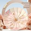 16-Rib Double-Layer Thickened Umbrella for Women, Sun Protection, Uv Protection, Stylish Folding Umbrella for Both Sunny and Rainy Weather