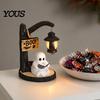 Halloween Ambient Lighting Witch/Ghost LED Lamp, Gothic Resin Ornament with Warm Light for Amber Night Home Decor, Desktop Spooky Party Decor