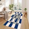 Tappeto Lungo Blu Bianco a Strisce Pesci dell'Oceano Nautico Antiscivolo per Camera da Letto Corridoio Lavabile Tappeto Decorazione per la Casa