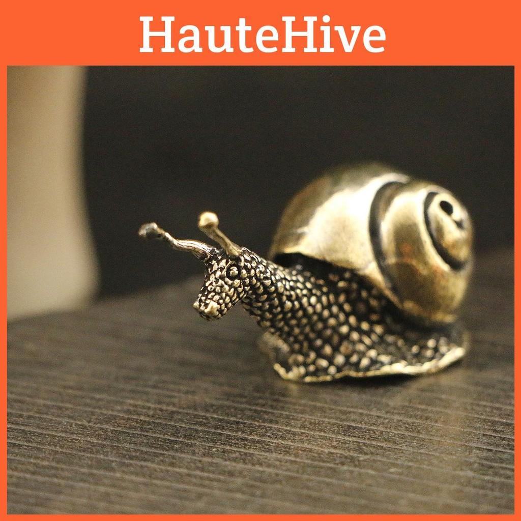 Solid Snail Brass Ornaments Tea Pet Vintage Copper Simulation Decorations Toy