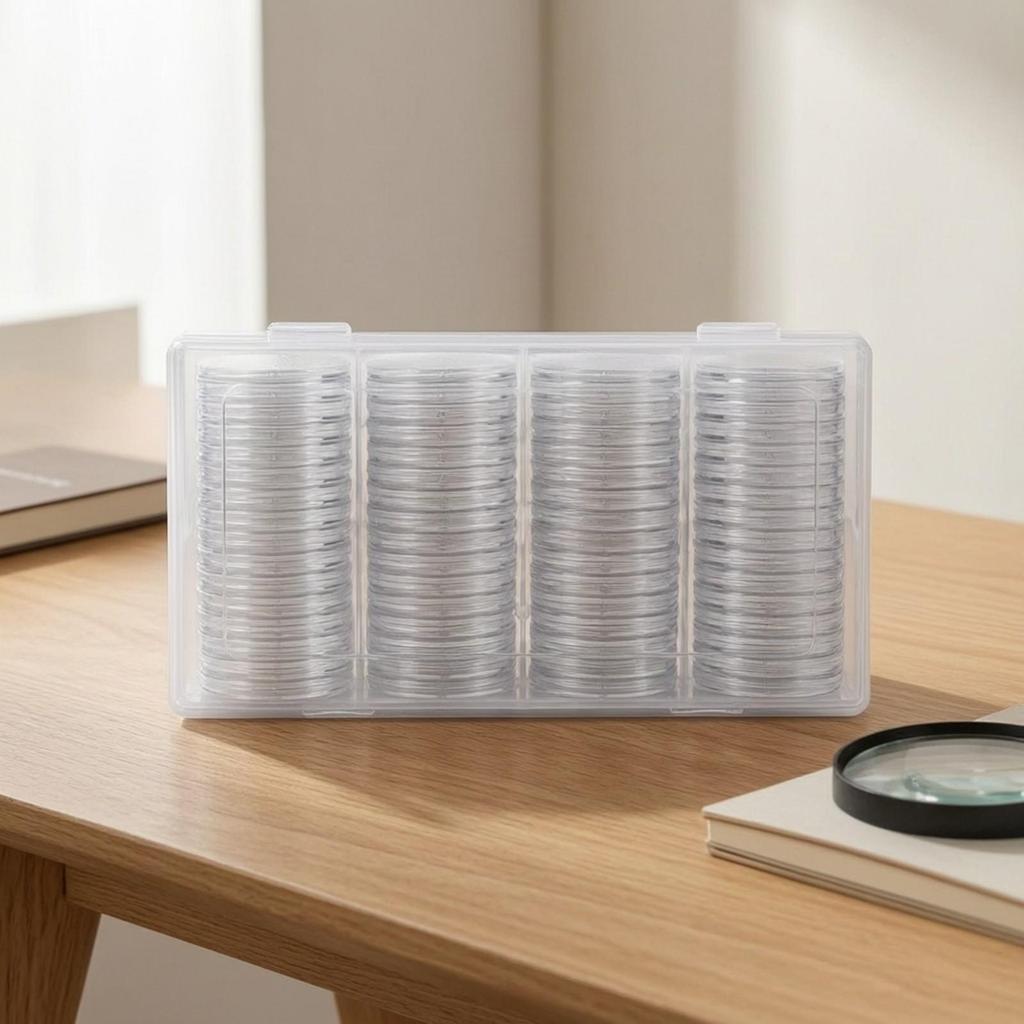 60 Pieces Coin Holder Capsule with Storage Case Compartmentalized Collectible