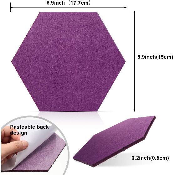 21 Pieces Pin Board Hexagon Felt Board Tiles Bulletin Board Memo Board Notice Board with 40 Pieces Push P for Home Office Classroom Wall Decor 5.9 x