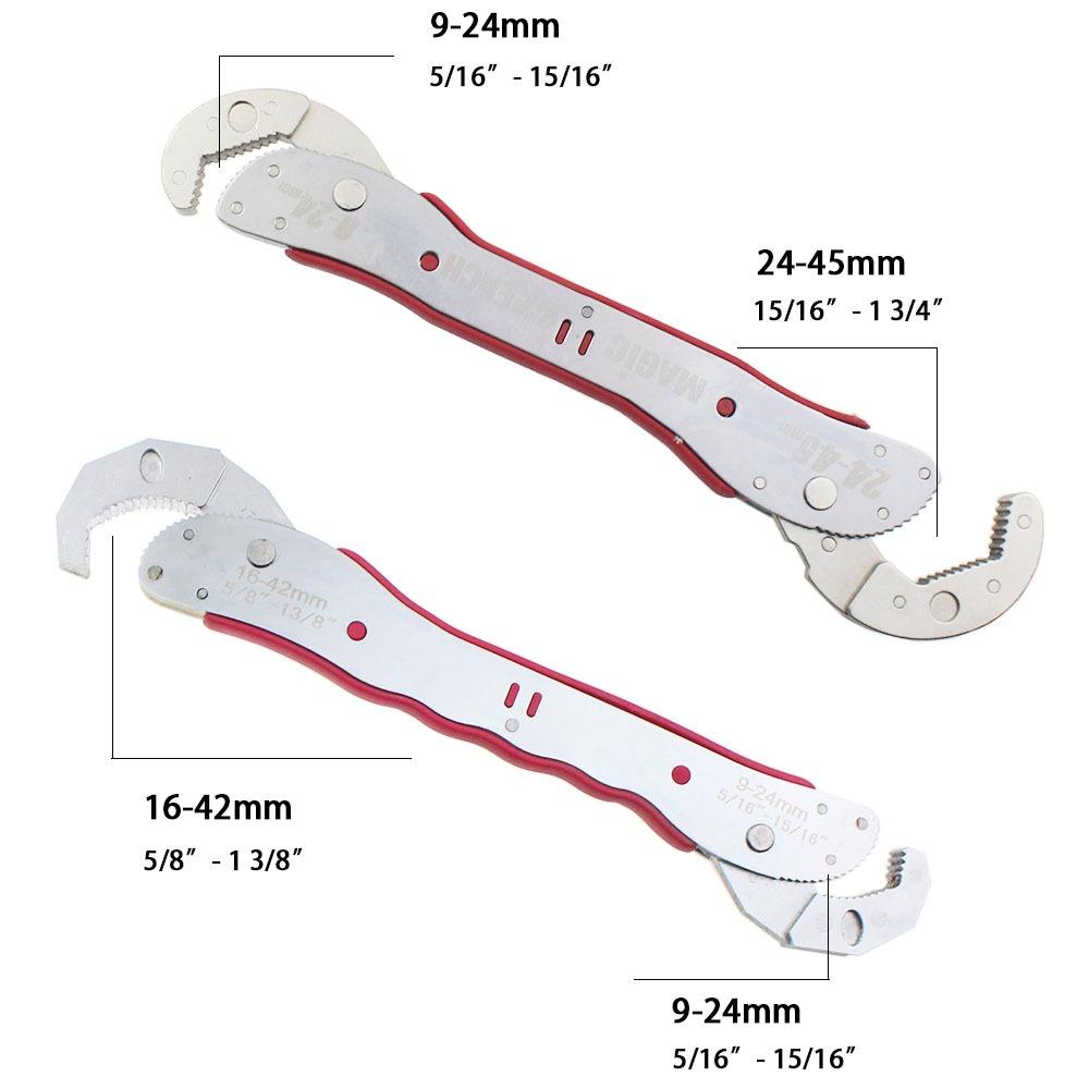 Doppelkopf Magischer Schraubenschlüssel 9-45mm Universal Verstellbare Schlüssel Maulschlüssel Multitool Für Sechskant Dreieck Vierkant Mutter Schraube