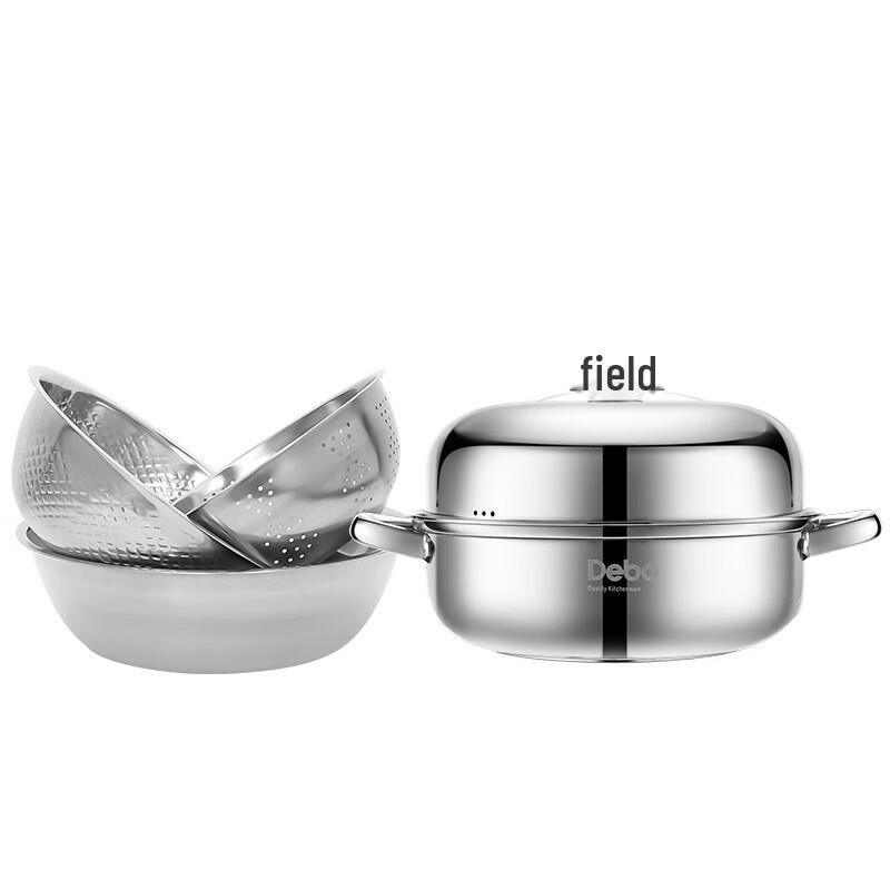 Debo Herbert DEP-128 Stainless Steel Soup Steamer & Rice Sieve Set