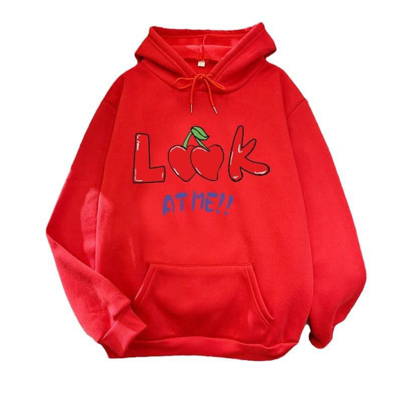 Unisex Autumn/Winter Letter Print Plus Velvet Hooded Sweatshirt