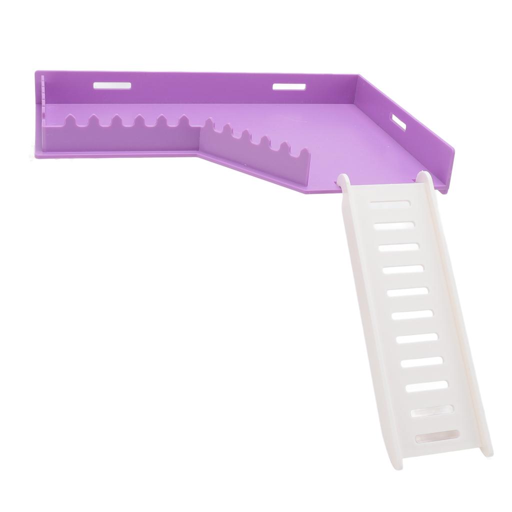 Hamster Platform with Ladder for Cage Fun Safe Space Saving Multipurpose Hamster Standing Platform and Ladder for Mouse Guinea Pig Chinchilla L Shape