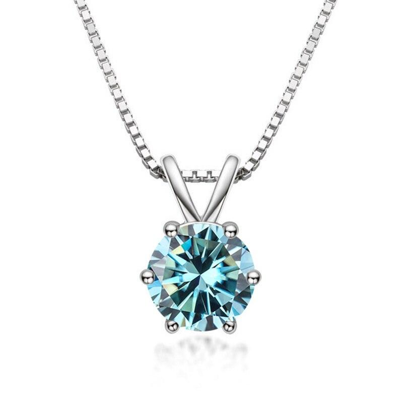 Bague Ringen 100% 925 Sterling Silver 1ct Moissanite Necklace For Women Pendant  Engagement Wedding Party Gifts