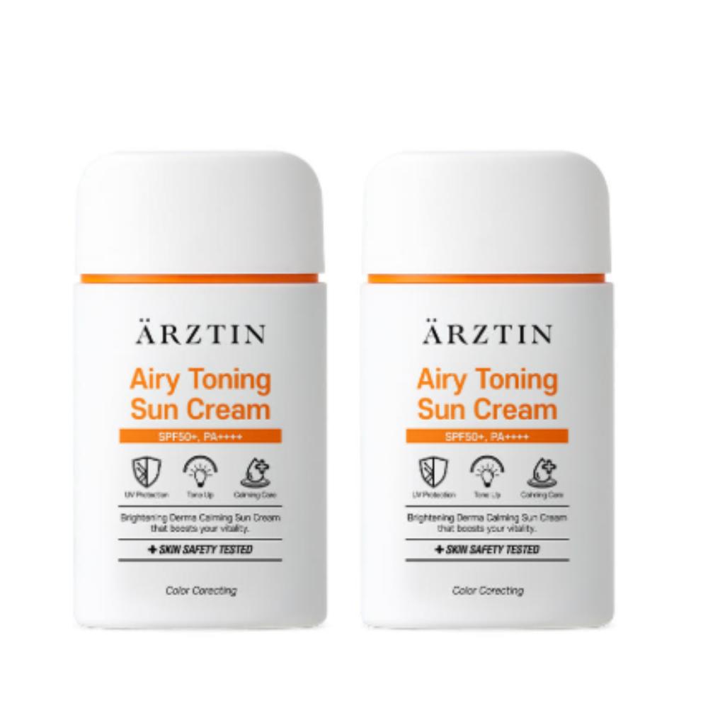 Arztin Airy Toning Sunscreen 60ml SPF 50+ PA++++ [1+1 Bundle] Brightening Tone-Up UV Protection