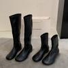 Blogger boots~ inner height increase medium and high tube elastic thin boots short boots female knight boots