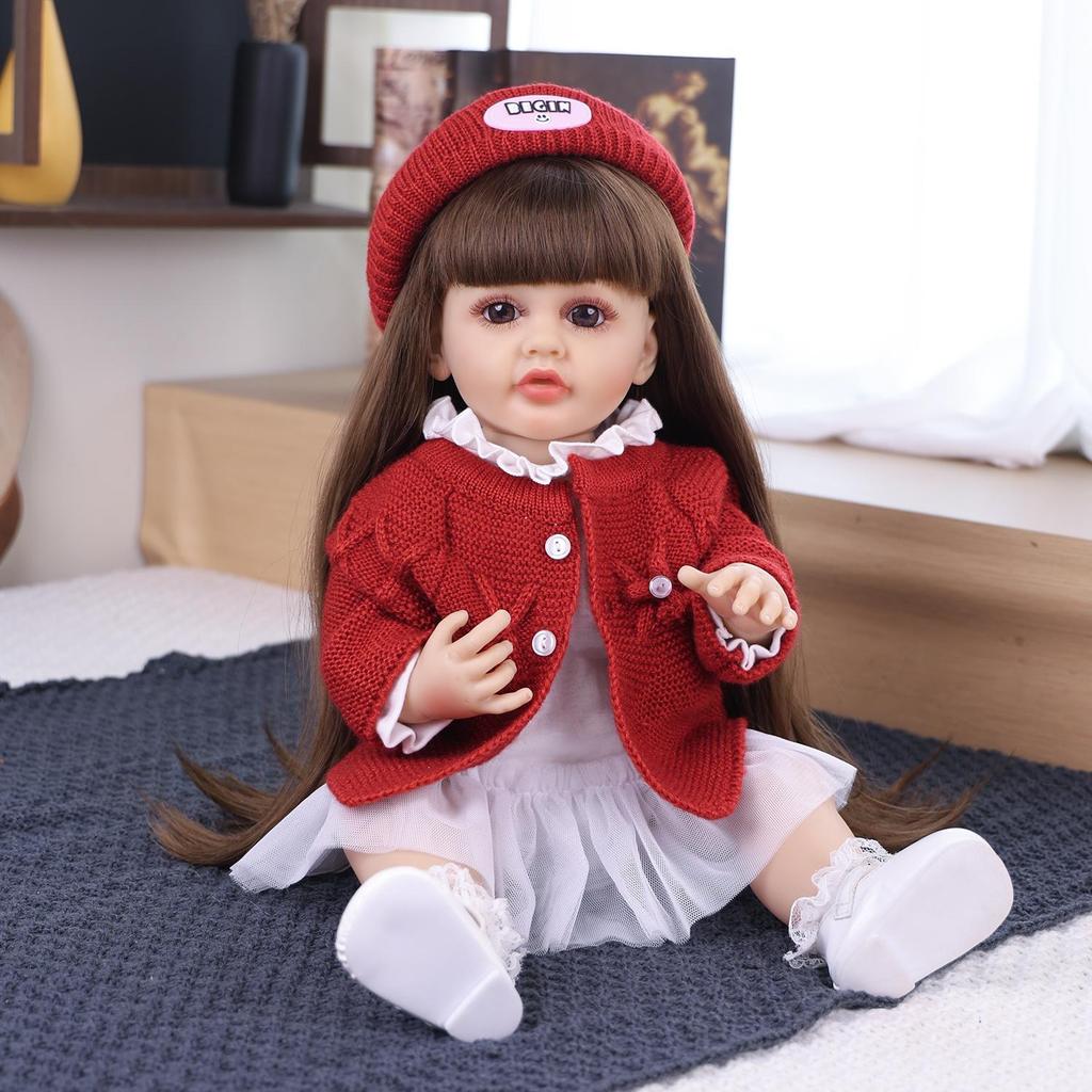 KEIUMI 55 Cm Baby Reborn Doll Full Body Silicone Vinyl Realistic Girl Playmates Bathe Newborn Baby Doll Christmas Gift