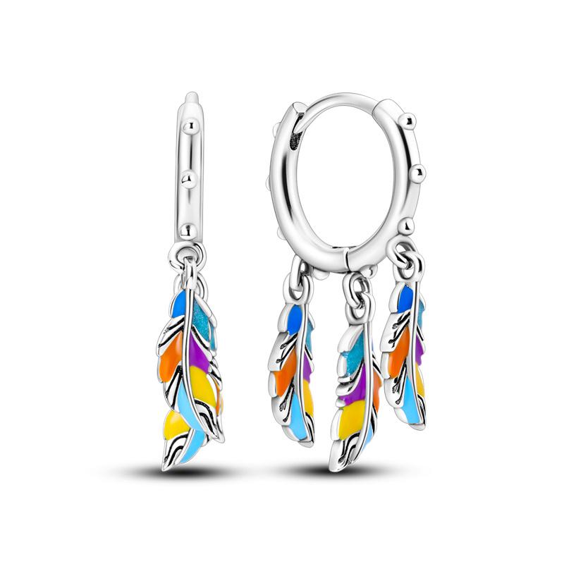 New Earrings 100% Genuine 925 Silver Women Hoop Earring Women's Wedding Engagement Girlfriend Wife Birthday Gift