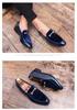 Men's Large Suede Pointed Toe Leather Loafers - British Style Formal/Casual Slip-ons