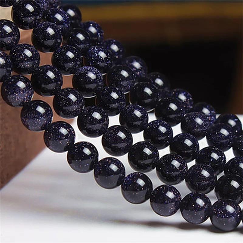 1 Pezzo Prezzo di Fabbrica Pietra Sabbia Blu Naturale Perline Sfuse Rotonde Filo da 16" 6 8 10 MM Scegli la Dimensione Per la Realizzazione di Gioielli