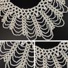 Handmade Layered Pearls Choker Necklace Luxurious Body Chain Shoulder Shawl Collar for Women Body Jewelry Accessory