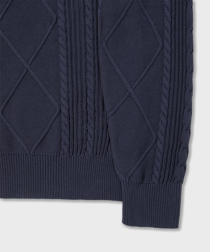AMFEAST Seaman Washed Cotton Knit Washed Navy