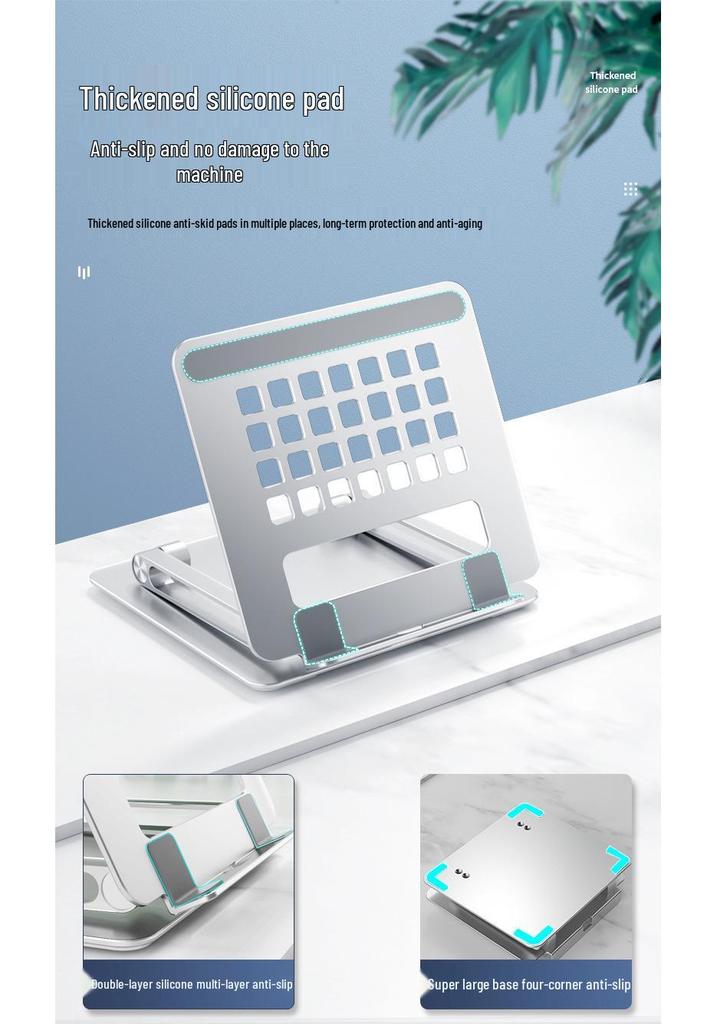Adjustable Aluminum Tablet & Phone Stand: Foldable, Telescopic, Rotating, Portable.