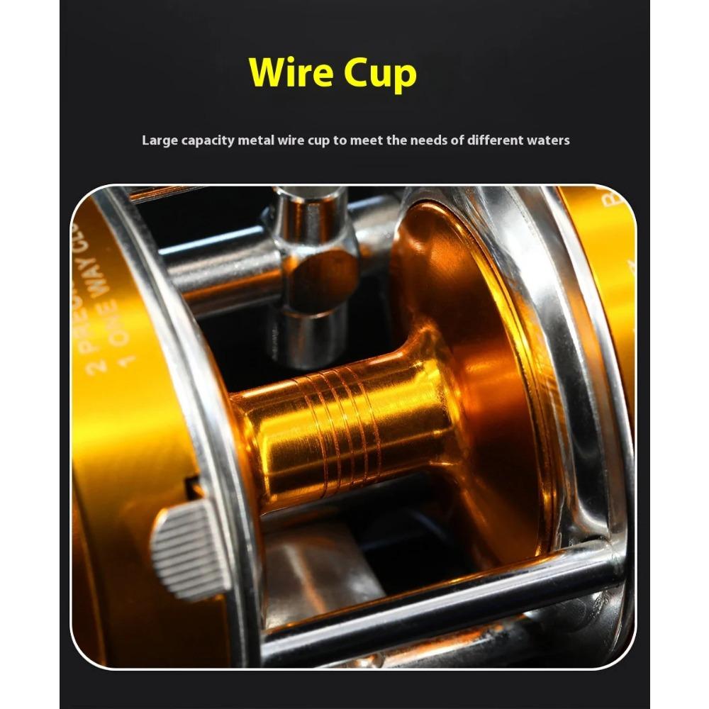 Single Rocker Drum Reel 40L50L60L Double Brake System 2+1BB Jumping Ship Sea Fish Fishing Die-casting Reel Catching Salt Water