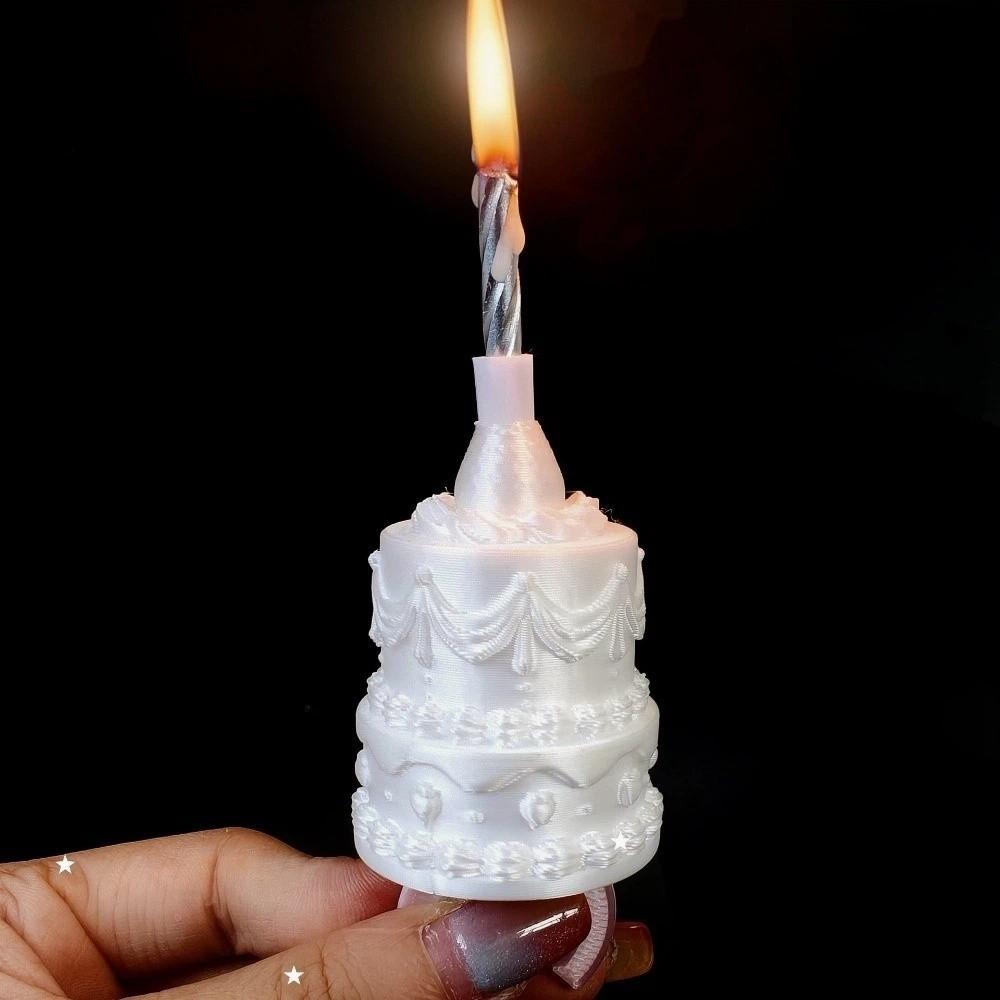 Portacandele Anello per Torta Finitura Seta Anello Candela Mini Torta 3D Anello Candela Compleanno Cake Topper
