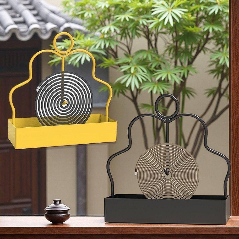 New Iron Mosquito Coil Holder with Tray Mosquito Repellent Coil Incense Burner Repellent Incense Rack Patio