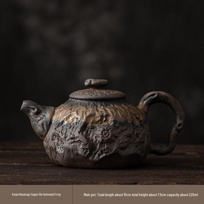 Handon Coarse Pottery Zen Tea Set - Lotus Tea Tray & Teapot