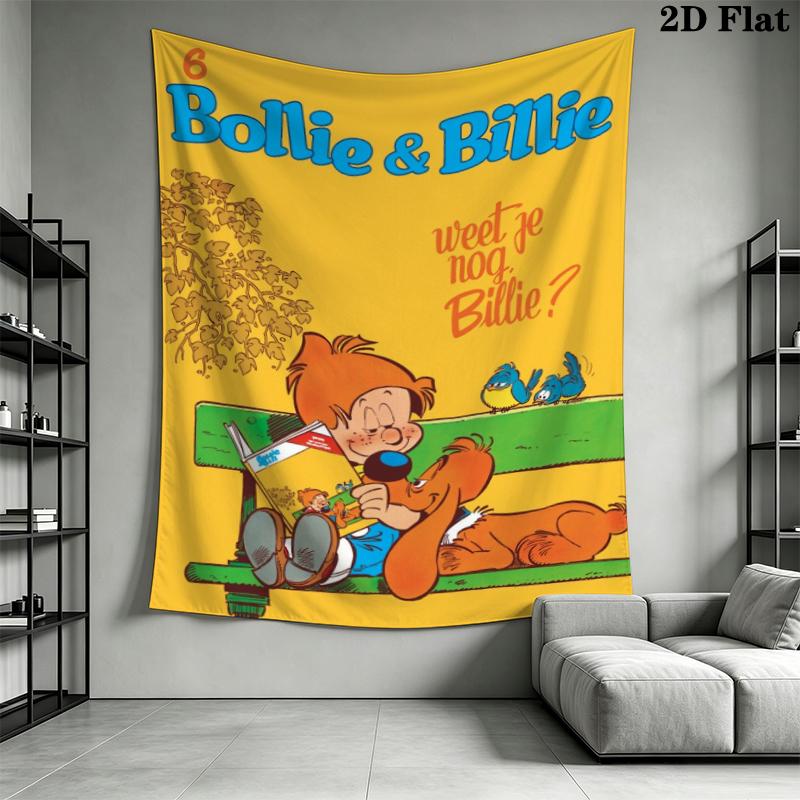 Boule & Bill Wall Tapestry Aesthetic Wall Hanging Printed Fabric Blanket Decorative Tapestries for Bedroom Living Room Home Decor