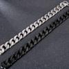 Hypoallergenic Matte Stainless Steel Cuban Chain Bracelet for Men Brushed Black/Silver Color Men's Bracelets With Lobster Clasp