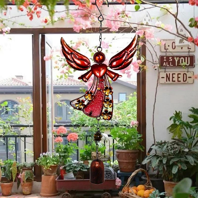 Garden Wind Chimes Angel Decorative Wind Chimes Sun Catcher Figure With Wings Relaxing Loud Sound Keepsake For Garden Patio