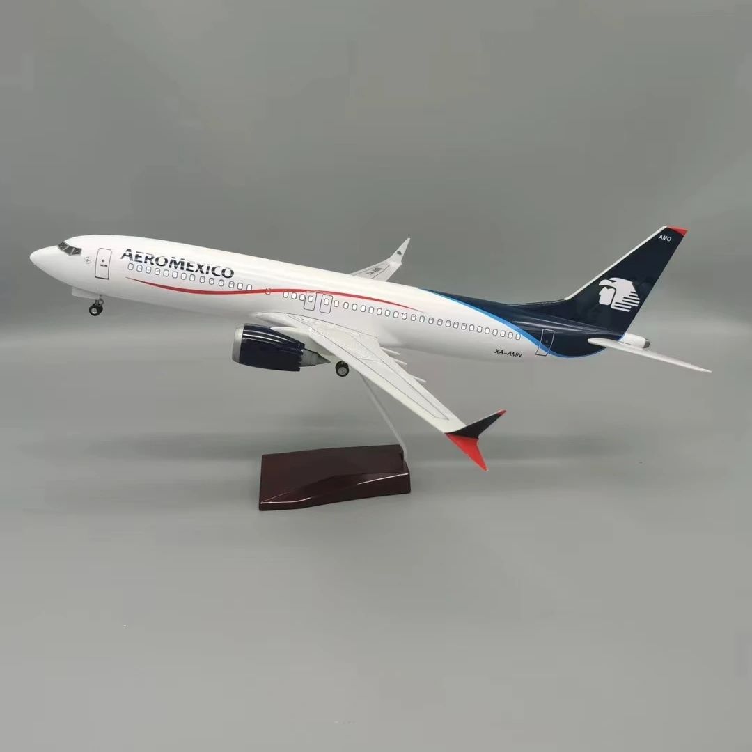 

Aviation Mexican Model 47cm MAX AEROMEXICO Airlines B737 1/85 Scale Resin Aircraft Replica Aviation Airplane Model Gift Decor No lights