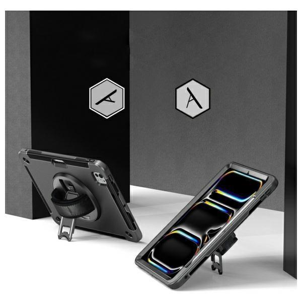 Schutzhülle für iPad Pro 11 2024 4smarts Rugged mit Halterung Schwarz