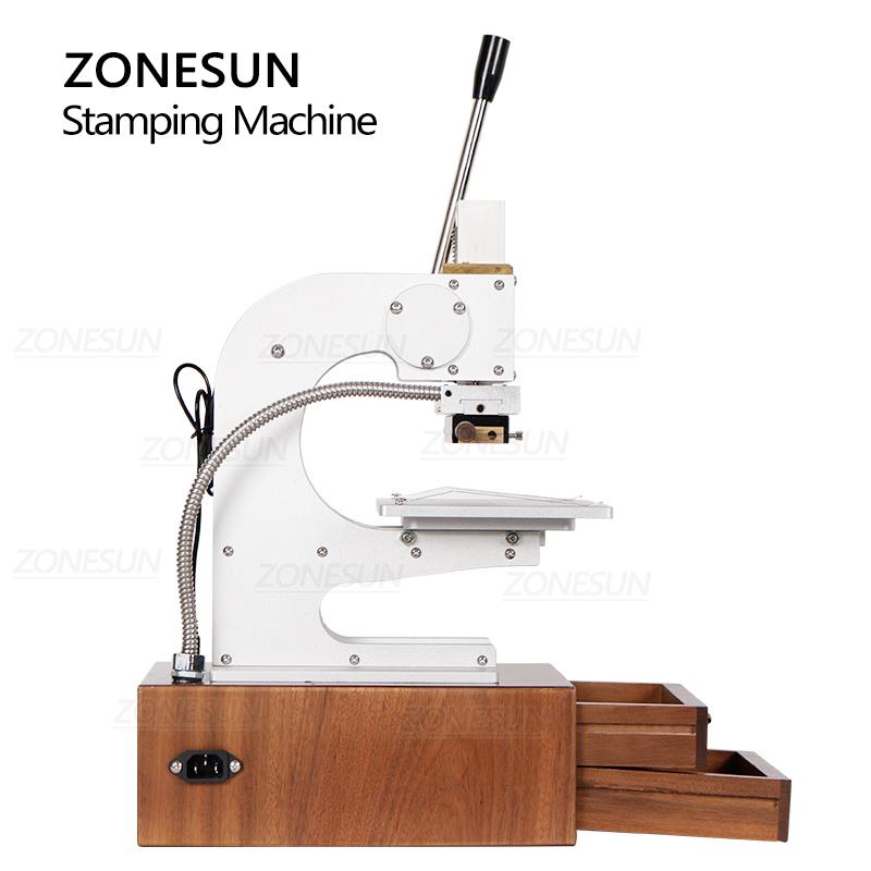 ZONESUN Multifunction Hot Foil Stamping Machine WT-90XTS Infrared Locator Leather Wood Paper Heat Press Machine with Drawers