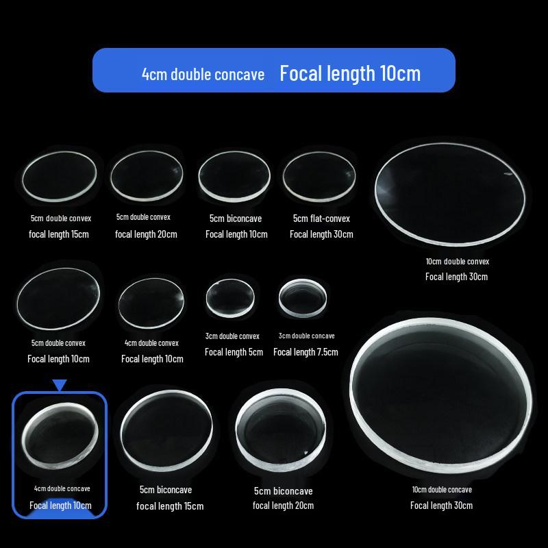 Physical Optics Set: Triangular Prism, Convex/Concave Lenses & Mirrors, Magnifying & Reducing Glasses