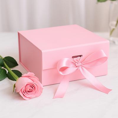 Flat Pack Gift Box Medium Square Pink 20x18.2x8cm