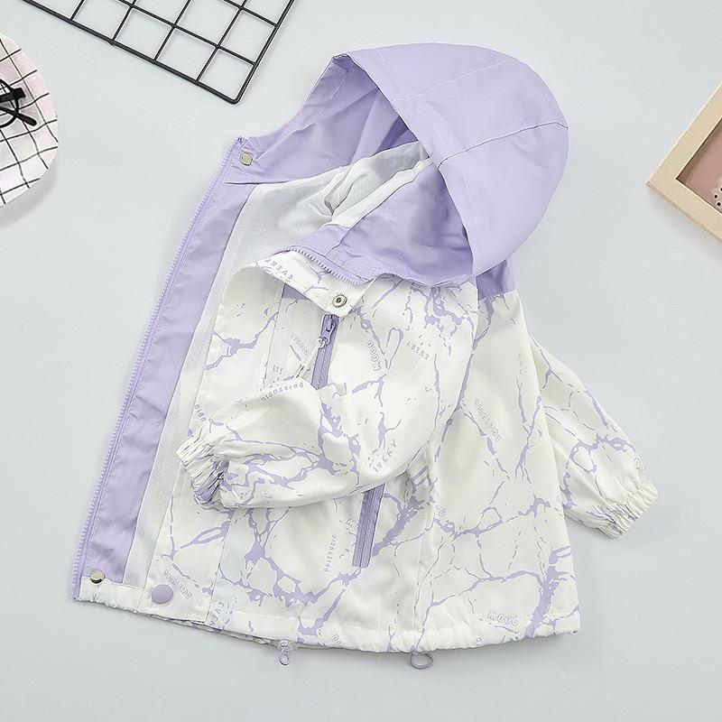 Girls Kids Thickened Windproof Warm Colorblock Fashion Outdoor Jacket
