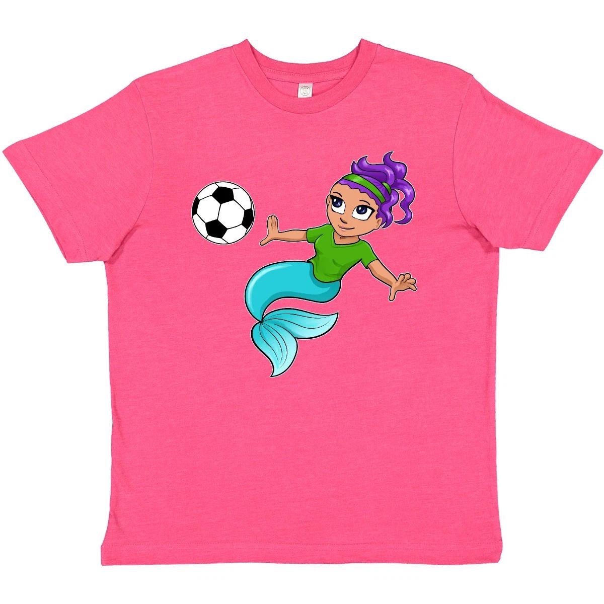 

Inktastic Soccer Playing Mermaid Youth kids boys T-Shirt Sports Football Association Girl 150
