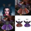 3Pcs Bat Wing Tutus Dress Headband Set Halloween Vampires Cosplay Costume Set for Kids Girls Bat Costumes Accessories