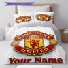 Manchester United F Custom Name Pattern Bedding,Quilt Set Quilt Cover Pillowcase Home Birthday Gift(1 * duvet cover + 2 * pillowcase, without core)