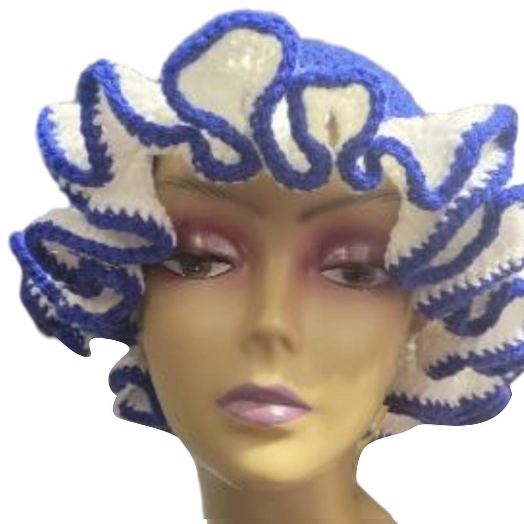 Handmade Crochet Bucket Hat for Woman Teen Outdoor Commute Fisherman Hat Ruffled Brim Winter Windproof Carnival Hat