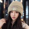 Korean Cute Puppy Knitted Wool Hat for Women Thickened Warm Autumn and Winter New Style Showing Face Small Bag Head Cartoon Cold Hat
